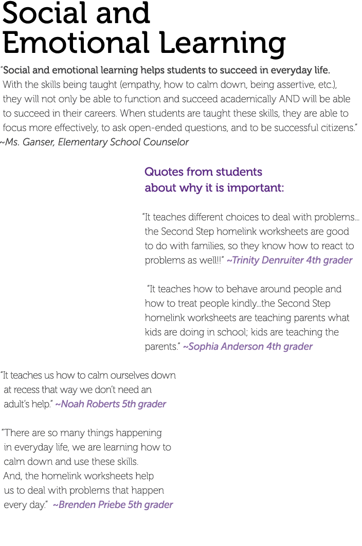 Social and Emotional Learning  Social and emotional learning helps students to succeed in everyday life  With the ski   