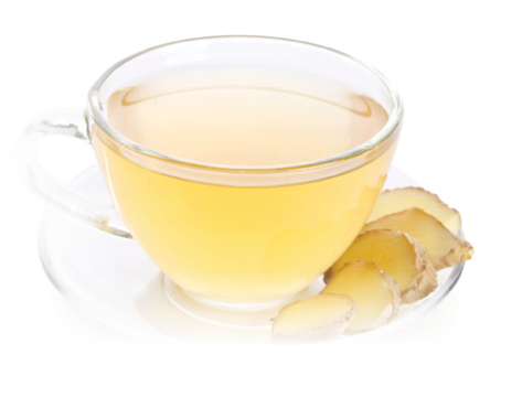 Tea with Ginger Root isolated on white background