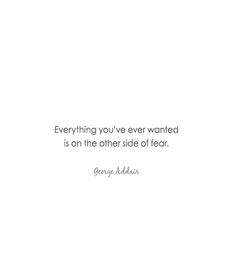  Everything you ve ever wanted is on the other side of fear     George Addair